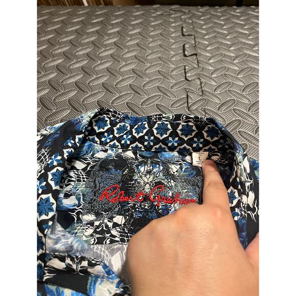 Robert Graham Mens Alloway Skull Button Shirt Classic Fit Flip Cuff Size Large - Picture 5 of 11